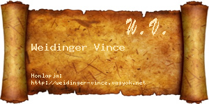 Weidinger Vince névjegykártya